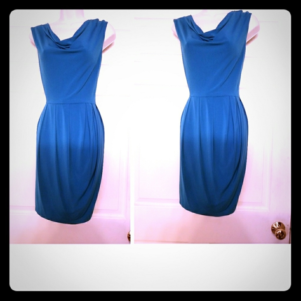 Beautiful jade blue sleeveless jersey knit dress